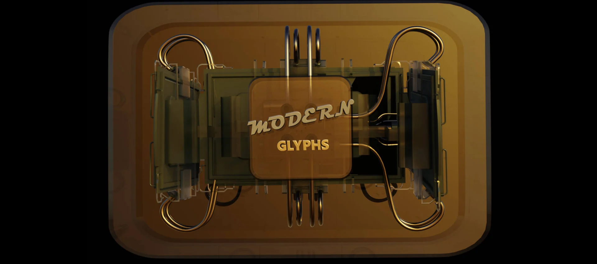A computer screen with the words modern glyphs on it.